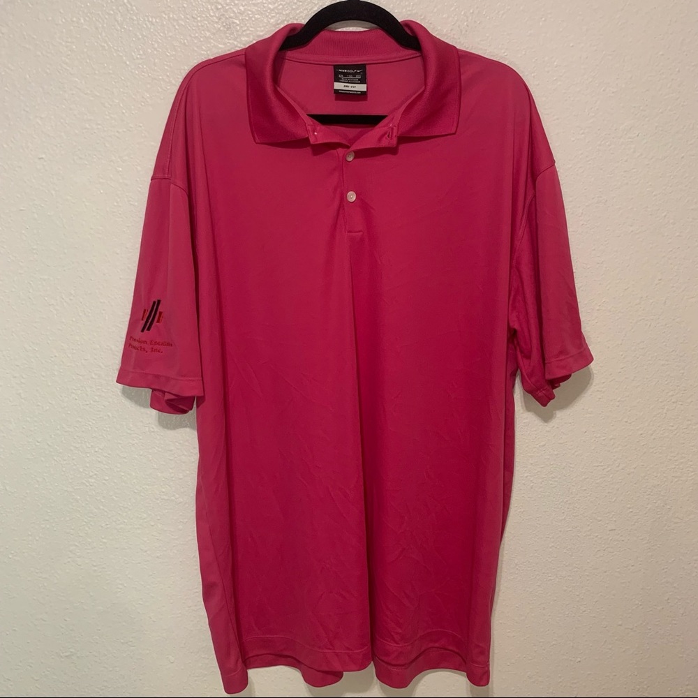 Nike Golf Dri-Fit pink polo Mens XXL 100% polyester